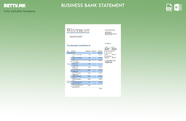 модерен стил Извод на претпријатие за сметка на Wintrust Financial Bank Шаблон W